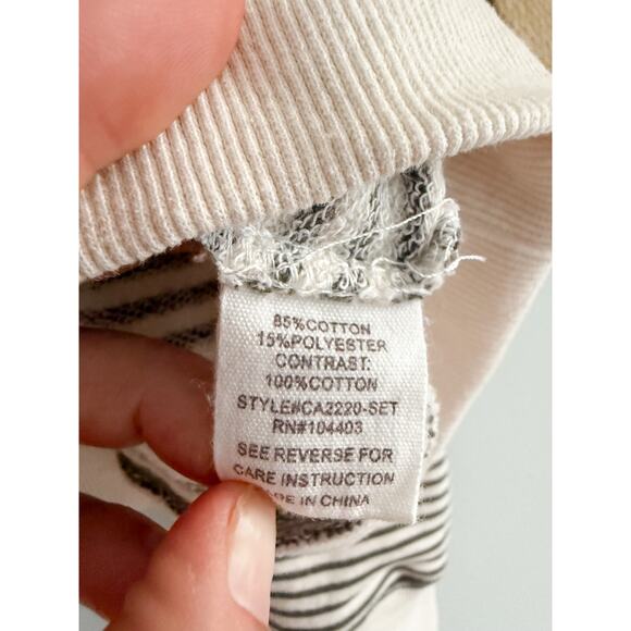 By the River | Striped Contrast Puff Sleeve Sweatshirt | Sz S - Picture 7 of 9